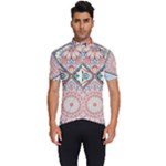 Flowers Pattern, Abstract, Art, Colorful Men s Short Sleeve Cycling Jersey