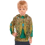 Peacock Feather Bird Peafowl Kids  Hooded Pullover