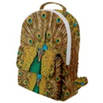 Peacock Feather Bird Peafowl Flap Pocket Backpack (Small)