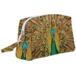 Peacock Feather Bird Peafowl Wristlet Pouch Bag (Large)