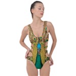 Peacock Feather Bird Peafowl Side Cut Out Swimsuit