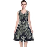 Weave Haeckel Lichenes Photobionten V-Neck Midi Sleeveless Dress 