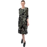 Weave Haeckel Lichenes Photobionten Ruffle End Midi Chiffon Dress
