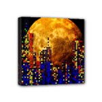 Skyline Frankfurt Abstract Moon Mini Canvas 4  x 4  (Stretched)