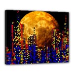 Skyline Frankfurt Abstract Moon Canvas 20  x 16  (Stretched)