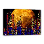 Skyline Frankfurt Abstract Moon Canvas 18  x 12  (Stretched)