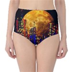 Skyline Frankfurt Abstract Moon Classic High-Waist Bikini Bottoms