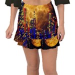 Skyline Frankfurt Abstract Moon Fishtail Mini Chiffon Skirt