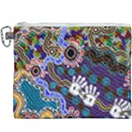 Authentic Aboriginal Art - Discovering Your Dreams Canvas Cosmetic Bag (XXXL)