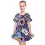 Authentic Aboriginal Art - Discovering Your Dreams Kids  Smock Dress