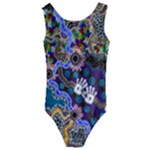 Authentic Aboriginal Art - Discovering Your Dreams Kids  Cut-Out Back One Piece Swimsuit