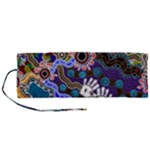 Authentic Aboriginal Art - Discovering Your Dreams Roll Up Canvas Pencil Holder (M)