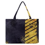 Grunge Lines Stone Textures, Background With Lines Zipper Medium Tote Bag