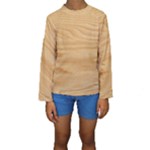 Light Wooden Texture, Wooden Light Brown Background Kids  Long Sleeve Swimwear