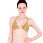 Light Wooden Texture, Wooden Light Brown Background Classic Bikini Top