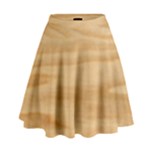 Light Wooden Texture, Wooden Light Brown Background High Waist Skirt