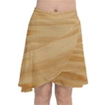 Light Wooden Texture, Wooden Light Brown Background Chiffon Wrap Front Skirt