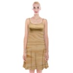 Light Wooden Texture, Wooden Light Brown Background Spaghetti Strap Velvet Dress