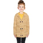 Light Wooden Texture, Wooden Light Brown Background Kids  Double Breasted Button Coat