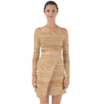 Light Wooden Texture, Wooden Light Brown Background Off Shoulder Top with Skirt Set