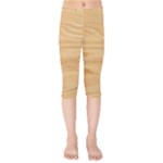 Light Wooden Texture, Wooden Light Brown Background Kids  Capri Leggings 