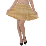 Light Wooden Texture, Wooden Light Brown Background Velvet Skater Skirt