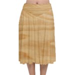 Light Wooden Texture, Wooden Light Brown Background Velvet Flared Midi Skirt