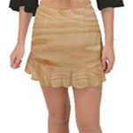 Light Wooden Texture, Wooden Light Brown Background Fishtail Mini Chiffon Skirt