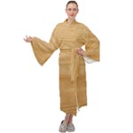Light Wooden Texture, Wooden Light Brown Background Maxi Velvet Kimono