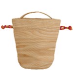 Light Wooden Texture, Wooden Light Brown Background Drawstring Bucket Bag