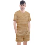 Light Wooden Texture, Wooden Light Brown Background Men s Mesh T-Shirt and Shorts Set