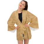 Light Wooden Texture, Wooden Light Brown Background Long Sleeve Kimono