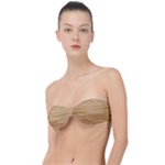 Light Wooden Texture, Wooden Light Brown Background Classic Bandeau Bikini Top 