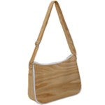 Light Wooden Texture, Wooden Light Brown Background Zip Up Shoulder Bag