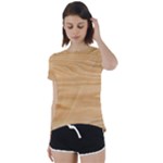 Light Wooden Texture, Wooden Light Brown Background Short Sleeve Open Back T-Shirt