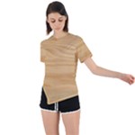 Light Wooden Texture, Wooden Light Brown Background Asymmetrical Short Sleeve Sports T-Shirt