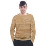 Light Wooden Texture, Wooden Light Brown Background Men s Long Sleeve Raglan T-Shirt