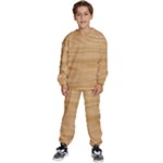 Light Wooden Texture, Wooden Light Brown Background Kids  Sweatshirt set