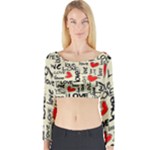 Love Abstract Background Love Textures Long Sleeve Crop Top