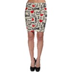 Love Abstract Background Love Textures Bodycon Skirt