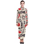 Love Abstract Background Love Textures Turtleneck Maxi Dress