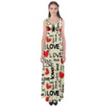 Love Abstract Background Love Textures Empire Waist Maxi Dress