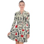 Love Abstract Background Love Textures Long Sleeve Panel Dress