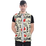 Love Abstract Background Love Textures Men s Puffer Vest