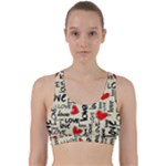Love Abstract Background Love Textures Back Weave Sports Bra