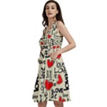 Love Abstract Background Love Textures Sleeveless V-Neck Skater Dress with Pockets
