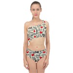 Love Abstract Background Love Textures Spliced Up Two Piece Swimsuit