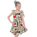 Love Abstract Background Love Textures Kids  Tie Up Tunic Dress