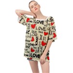 Love Abstract Background Love Textures Oversized Chiffon Top