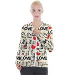 Love Abstract Background Love Textures Casual Zip Up Jacket